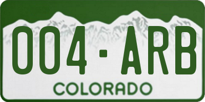 CO license plate 004ARB