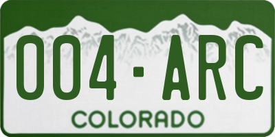 CO license plate 004ARC