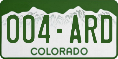 CO license plate 004ARD