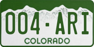CO license plate 004ARI