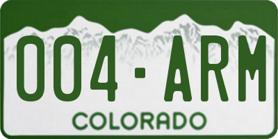 CO license plate 004ARM