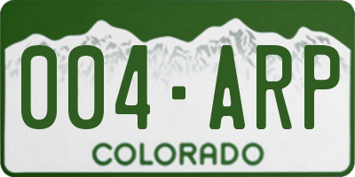 CO license plate 004ARP