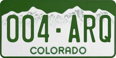 CO license plate 004ARQ
