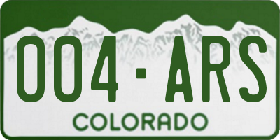 CO license plate 004ARS