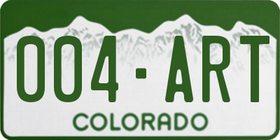 CO license plate 004ART