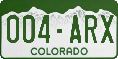 CO license plate 004ARX