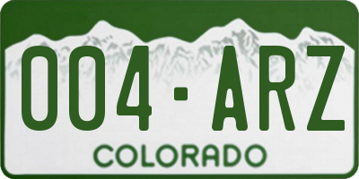 CO license plate 004ARZ