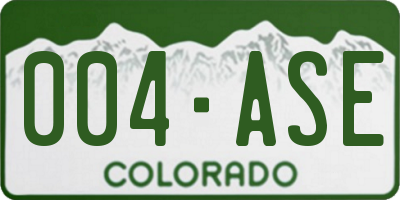 CO license plate 004ASE