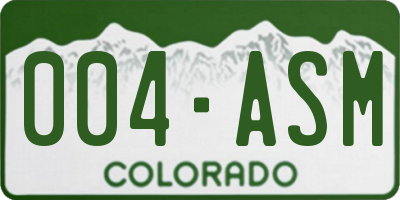 CO license plate 004ASM