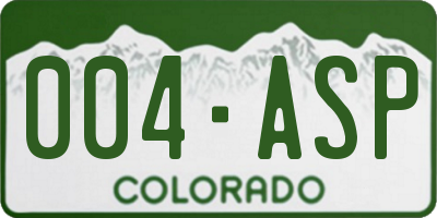 CO license plate 004ASP