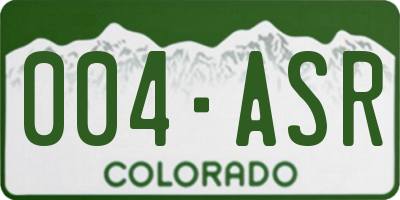 CO license plate 004ASR