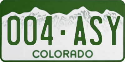 CO license plate 004ASY