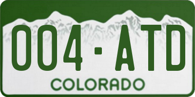 CO license plate 004ATD