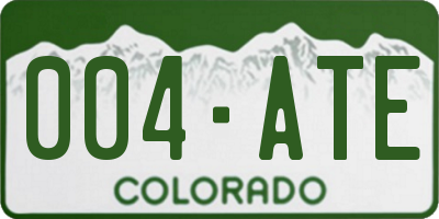 CO license plate 004ATE