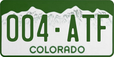 CO license plate 004ATF