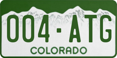 CO license plate 004ATG