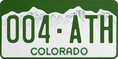 CO license plate 004ATH