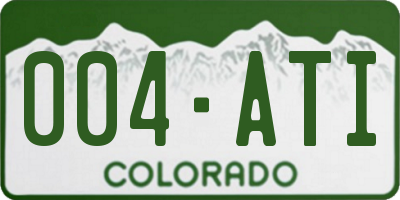 CO license plate 004ATI