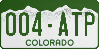 CO license plate 004ATP
