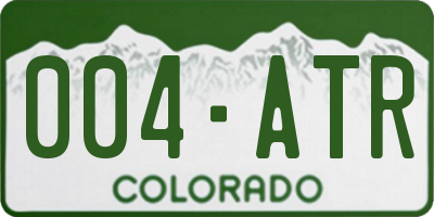 CO license plate 004ATR