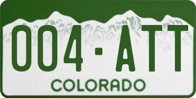 CO license plate 004ATT