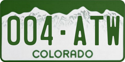 CO license plate 004ATW