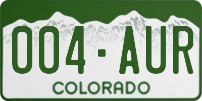 CO license plate 004AUR