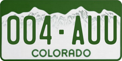CO license plate 004AUU