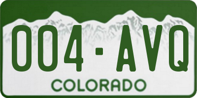 CO license plate 004AVQ