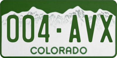 CO license plate 004AVX