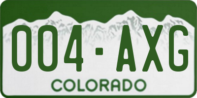 CO license plate 004AXG
