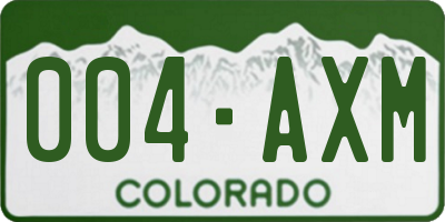 CO license plate 004AXM