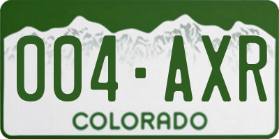 CO license plate 004AXR