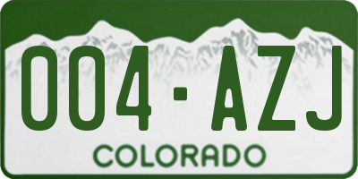 CO license plate 004AZJ