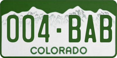 CO license plate 004BAB