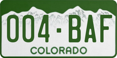 CO license plate 004BAF