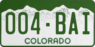 CO license plate 004BAI