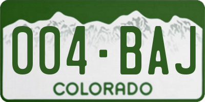 CO license plate 004BAJ