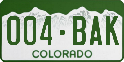 CO license plate 004BAK