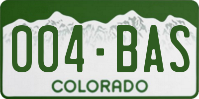 CO license plate 004BAS