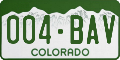 CO license plate 004BAV