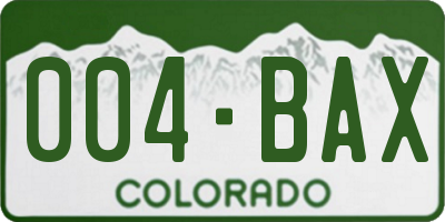 CO license plate 004BAX