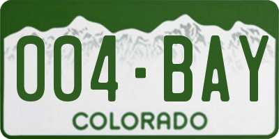 CO license plate 004BAY