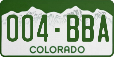 CO license plate 004BBA
