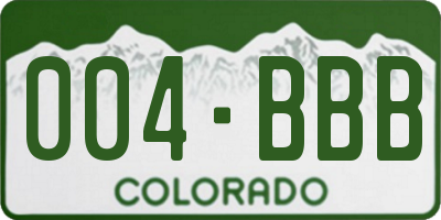 CO license plate 004BBB