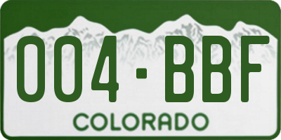 CO license plate 004BBF