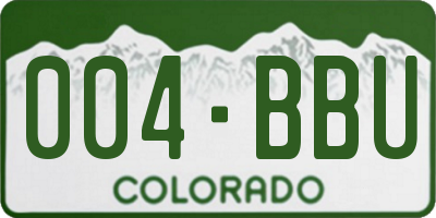 CO license plate 004BBU