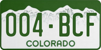 CO license plate 004BCF