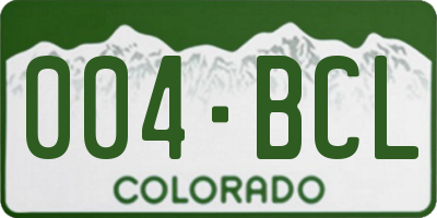CO license plate 004BCL