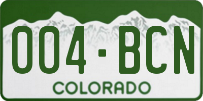 CO license plate 004BCN